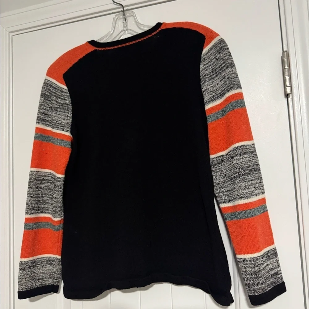 Women's Striped Cardigan - Orange, Black, Gray